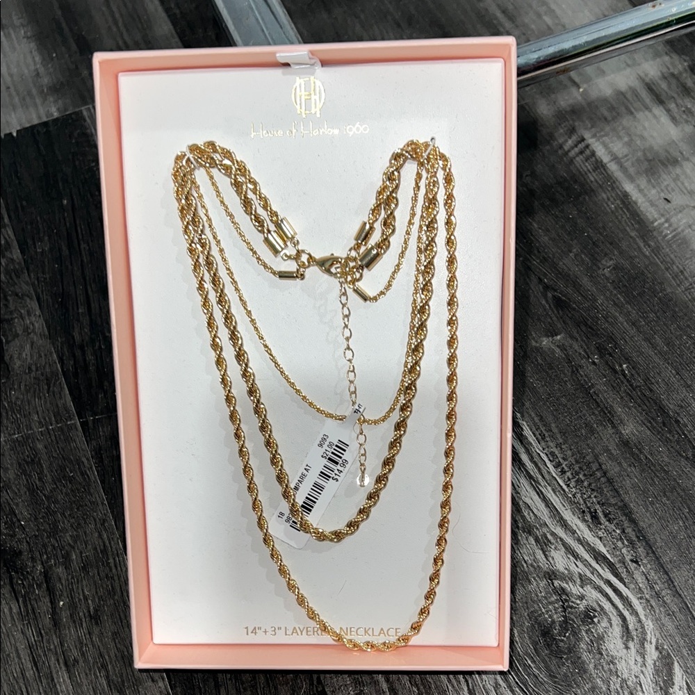 House of Harlow 1960 Gold Multi-Layer Necklace